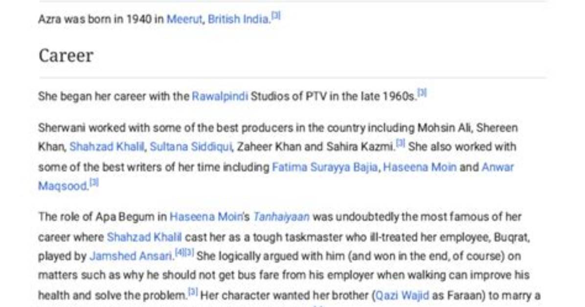 Azra Sherwani Net Worth