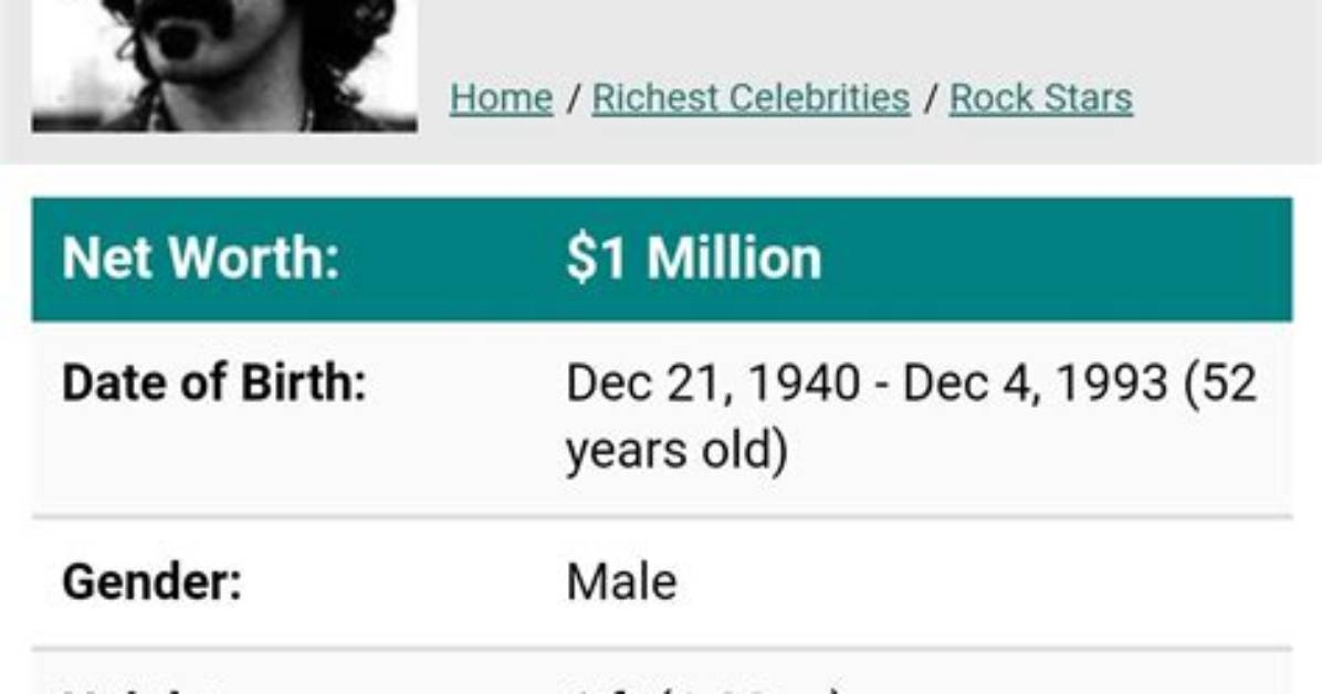 Frank Zappa Net Worth